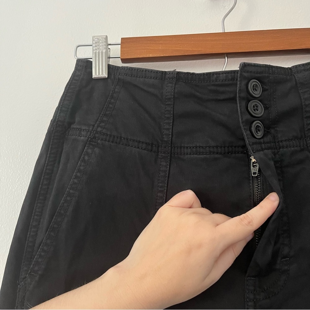 Pilcro Anthropologie Seamed Flare Black Pants 27 Hippie Retro High Waisted - Picture 4 of 12